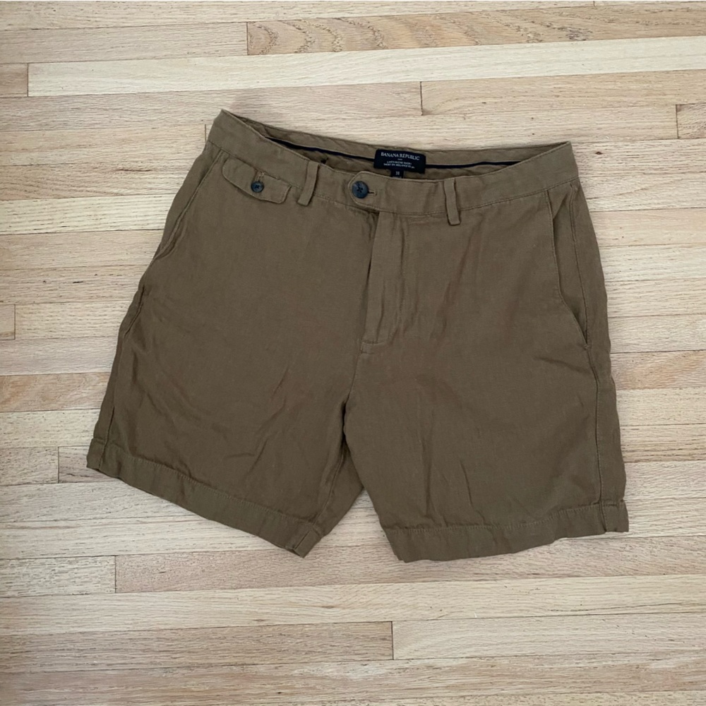 Banana Republic Tan Linen Blend Shorts